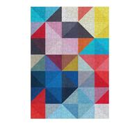 Puzzles pour Adolescents 38x26cm/1000pcs Colored Triangles C Puzzles pour Adultes - Jeux De Construction - Améliore La Mémoire - Cadeaux Uniques pour Anniversaires Et Noël 38x26cm/1000pcs