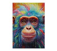 Puzzles pour Adolescents 38x26cm/1000pcs Colorful Chimpanzee Portrait -2 Puzzle pour Adultes, Jouet, Décoration Murale, Anti-Stress, Activités Amusantes À La Maison, 38x26cm/1000pcs