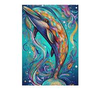Puzzles pour Adolescents 38x26cm/1000pcs Colorful Dolphin Illustration Casse-tête pour Adolescents - Jeu Difficile - Stimule Le Cerveau 38x26cm/1000pcs