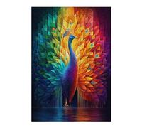 Puzzles pour Adolescents 38x26cm/1000pcs Colorful Peacock Digital Art Puzzles pour Adolescents - Jeu Manuel - Décoration Intérieure pour Les Amateurs De Jeux Vidéo 38x26cm/1000pcs