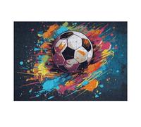 Puzzles Pour Adolescents 38x26cm/1000pcs Colorful Soccer Ball Artwork -3 Puzzles Pour Adultes, Jouets, Décoration Murale, Cadeaux Pour Femmes, Cadeaux Uniques Pour Anniversaire Et Noël 38x26cm/1000pcs