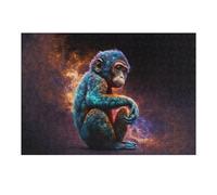 Puzzles pour Adolescents 38x26cm/1000pcs Cosmic Monkey A Journey Through Space Casse-tête pour Adolescents - Jeu Difficile - Stimule Le Cerveau 38x26cm/1000pcs