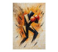 Puzzles pour Adolescents 38x26cm/1000pcs Cubist Abstract Boxer in Explosive Action Painting Puzzles pour Adultes Jeux Familiaux Amusants Et Humoristiques Cadeaux De Jeux Stimulants 38x26cm/1000pcs