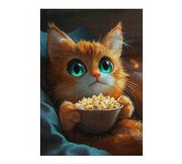 Puzzles pour Adolescents 38x26cm/1000pcs Cute Cat Watching Movie Puzzles pour Adultes, Jouets À Monter Soi-même, Décoration Murale, Cadeaux d'anniversaire Et De Noël Uniques 38x26cm/1000pcs