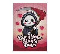 Puzzles pour Adolescents 38x26cm/1000pcs Cute Grim Reaper Valentines Day Puzzles pour Adultes, Jouets À Monter Soi-même, Une Œuvre d'art, Difficile Et Stimulant 38x26cm/1000pcs