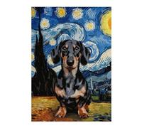 Puzzles pour Adolescents 38x26cm/1000pcs Dachshund Starry Night Puzzle, Jouet, Décoration Murale, Difficile, Cadeau De Noël Ou d'anniversaire 38x26cm/1000pcs