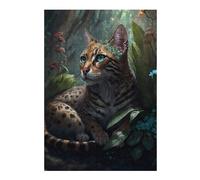 Puzzles pour Adolescents 38x26cm/1000pcs Enchanted Forest Feline Puzzle pour Adultes, Jeu De Réflexion Amusant Et Humoristique, Cadeau d'anniversaire, 38x26cm/1000pcs