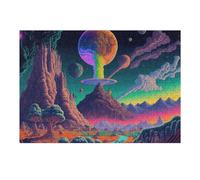 Puzzles pour Adolescents 38x26cm/1000pcs Fantasy Alien Landscape with Rainbow Planet Puzzles pour Adultes : Analyse Et Logique du Jeu, Interaction Parent-Enfant 38x26cm/1000pcs