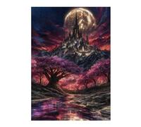 Puzzles pour Adolescents 38x26cm/1000pcs Fantasy Castle with Cherry Blossoms Puzzle Adulte, Jouet, Décoration Murale, Motif À Assembler, Cadeaux d'anniversaire Et Cadeaux Uniques 38x26cm/1000pcs