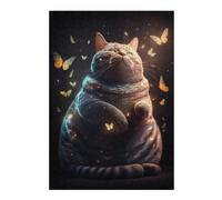 Puzzles pour Adolescents 38x26cm/1000pcs Fat Cat Butterfly Fantasy Puzzles pour Adultes, Jouets Anti-Stress, Décoration Intérieure, Idéal comme Cadeau 38x26cm/1000pcs