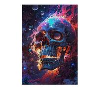 Puzzles pour Adolescents 38x26cm/1000pcs Fiery Galaxy Skull Puzzle, Jouet, Décoration Murale, Difficile, Cadeau De Noël Ou d'anniversaire 38x26cm/1000pcs