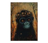 Puzzles pour Adolescents 38x26cm/1000pcs Flower Crown Baby Gorilla Puzzles pour Adultes Jouets Anti-Stress Une Œuvre d'art Stimule Le Cerveau 38x26cm/1000pcs