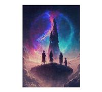 Puzzles Pour Adolescents 38x26cm/1000pcs Four Figures Gazing at Cosmic Tower Puzzles Pour Adultes Jeux De Famille Vacances À La Maison Passer Le Temps Cadeaux De Noël Et D'anniversaire 38x26cm/1000pcs