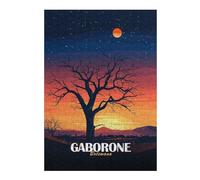 Puzzles pour Adolescents 38x26cm/1000pcs Gaborone Botswana Sunset Landscape Art Puzzles pour Adultes Jeu Manuel Découpe De Précision Cadeaux d'anniversaire Et Autres Cadeaux Uniques 38x26cm/1000pcs