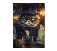 Puzzles pour Adolescents 38x26cm/1000pcs Gentleman Grumpy Cat Puzzles pour Adultes, Jouets À Monter Soi-même, Décoration Murale, Cadeaux d'anniversaire Et De Noël Uniques 38x26cm/1000pcs