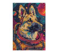 Puzzles pour Adolescents 38x26cm/1000pcs German Shepherd Astronaut Puzzles pour Adultes, Jouets Anti-Stress, Décoration Intérieure, Idéal comme Cadeau 38x26cm/1000pcs