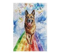 Puzzles pour Adolescents 38x26cm/1000pcs German Shepherd Rainbow Bridge Puzzle Adulte, Jouet, Décoration Murale, Motif À Assembler, Cadeaux d'anniversaire Et Cadeaux Uniques 38x26cm/1000pcs