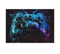 Puzzles pour Adolescents 38x26cm/1000pcs Glowing Neon Game Controller Artwork Puzzles pour Adultes : Analyse Et Logique du Jeu, Interaction Parent-Enfant 38x26cm/1000pcs