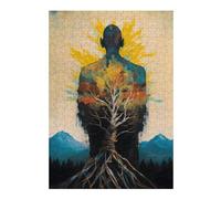 Puzzles pour Adolescents 38x26cm/1000pcs Grounded Like A Tree Zen Puzzle pour Adultes, Jeu De Réflexion, Une Œuvre d'art, Cadeaux Uniques pour Un Anniversaire Ou Noël 38x26cm/1000pcs