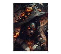 Puzzles pour Adolescents 38x26cm/1000pcs Halloween Witch Puzzle pour Adultes, Jeu Familial, Assemblage De Motifs, Activités Amusantes À La Maison, 38x26cm/1000pcs
