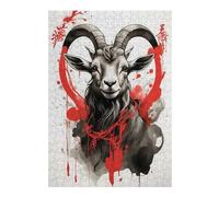 Puzzles pour Adolescents 38x26cm/1000pcs Japan Ink Stroke Goat Puzzle pour Adultes, Jouet, Décoration Murale, Cadeau d'anniversaire, Cadeaux, 38x26cm/1000pcs