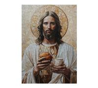 Puzzles pour Adolescents 38x26cm/1000pcs Jesus with Bread and Chalice Puzzles Jeux Relaxants Assemblage De Motifs Difficile Et Stimulant 38x26cm/1000pcs