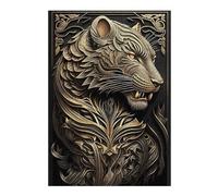 Puzzles pour Adolescents 38x26cm/1000pcs King Predator Tiger Jeux De Puzzle Amusants pour Adultes : Analyse Et Logique, Parfaits comme Cadeaux pour Toute La Famille 38x26cm/1000pcs