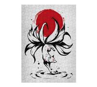 Puzzles pour Adolescents 38x26cm/1000pcs Kitsune Nine Tailed Fox Casse-têtes pour Adultes, Jeu De Réflexion, Améliore La Mémoire, Cadeaux pour Les Amis Et La Famille 38x26cm/1000pcs