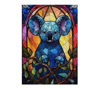 Puzzles pour Adolescents 38x26cm/1000pcs Koala Bear Stained Glass Casse-têtes pour Adultes, Jeu De Réflexion, Améliore La Mémoire, Cadeaux pour Les Amis Et La Famille 38x26cm/1000pcs