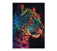 Puzzles pour Adolescents 38x26cm/1000pcs Leopard Neon Puzzles pour Adultes, Jouets À Monter Soi-même, Décoration Murale, Cadeaux d'anniversaire Et De Noël Uniques 38x26cm/1000pcs