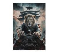 Puzzles pour Adolescents 38x26cm/1000pcs Lion Captain at The Helm Puzzles pour Adultes, Jouets À Monter Soi-même, Décoration Murale, Cadeaux d'anniversaire Et De Noël Uniques 38x26cm/1000pcs