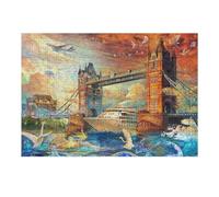 Puzzles pour Adolescents 38x26cm/1000pcs London Bridge Sunset Puzzle Puzzle pour Adultes, Jouet, Décoration Murale, Cadeau d'anniversaire, Cadeaux, 38x26cm/1000pcs