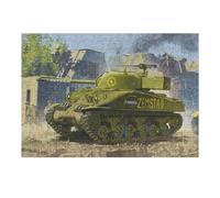 Puzzles pour Adolescents 38x26cm/1000pcs M4 Sherman Panzer Tank War Puzzles pour Adultes, Décoration Murale, mais Aussi Activités Amusantes Et Humoristiques À Faire À La Maison 38x26cm/1000pcs