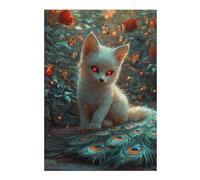 Puzzles pour Adolescents 38x26cm/1000pcs Magical Fox with Peacock Tail Puzzles pour Adultes - Jeux Relaxants - Anti-Stress - Cadeaux d'anniversaire Et De Noël Uniques 38x26cm/1000pcs