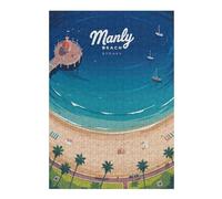 Puzzles pour Adolescents 38x26cm/1000pcs Manly Beach Sydney Puzzles pour Adultes, Jouets À Monter Soi-même, Une Œuvre d'art, Difficile Et Stimulant 38x26cm/1000pcs