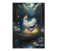 Puzzles pour Adolescents 38x26cm/1000pcs Moonlit Boat with Rooster Casse-têtes pour Adultes Jeu De Réflexion Vacances À La Maison Tuer Le Temps Défi Éducatif 38x26cm/1000pcs