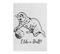 Puzzles pour Adolescents 38x26cm/1000pcs My Cat Like A Ball Puzzles pour Adultes, Jouets Anti-Stress, Décoration Intérieure, Idéal comme Cadeau 38x26cm/1000pcs