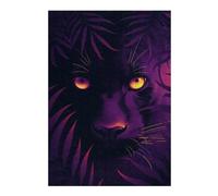 Puzzles pour Adolescents 38x26cm/1000pcs Mystic Panther Vector Portrait with Glowing Eyes Puzzles pour Adolescents - Jeu Manuel - Décoration Intérieure pour Les Amateurs De Jeux Vidéo 38x26cm/1000pcs