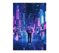 Puzzles pour Adolescents 38x26cm/1000pcs Neon Cityscape Alone in Lights Jeu De Puzzle Familial pour Adultes - Défi Difficile - Cadeaux Uniques pour Anniversaires Et Noël 38x26cm/1000pcs