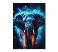 Puzzles pour Adolescents 38x26cm/1000pcs Neon Cyan Elephant Nebulae Puzzle, Jouet, Décoration Murale, Difficile, Cadeau De Noël Ou d'anniversaire 38x26cm/1000pcs