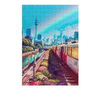 Puzzles pour Adolescents 38x26cm/1000pcs Next Stop Tokyo Puzzle pour Adultes, Jeu De Réflexion Amusant Et Humoristique, Cadeau d'anniversaire, 38x26cm/1000pcs