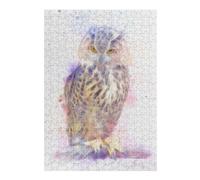 Puzzles pour Adolescents 38x26cm/1000pcs Owl Fractal Colored Puzzle pour Adultes, Jeu De Réflexion, Une Œuvre d'art, Cadeaux Uniques pour Un Anniversaire Ou Noël 38x26cm/1000pcs