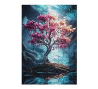 Puzzles pour Adolescents 38x26cm/1000pcs Pink Tree in Blue Cave Puzzle pour Adultes, Jeu De Réflexion, Une Œuvre d'art, Cadeaux Uniques pour Un Anniversaire Ou Noël 38x26cm/1000pcs
