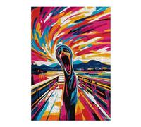 Puzzles pour Adolescents 38x26cm/1000pcs Pop Art Vision of The Scream Puzzles pour Adolescents : Jeux Amusants, Assemblage De Motifs, Cadeaux d'anniversaire Et Cadeaux Uniques 38x26cm/1000pcs