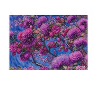 Puzzles Pour Adolescents 38x26cm/1000pcs Purple Flowers on Blue Background Puzzles Pour Adultes À Monter Soi-même - Jeu De Puzzle Difficile - Cadeau Unique Pour Un Anniversaire Ou Noël 38x26cm/1000pcs