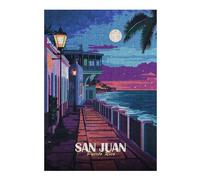 Puzzles pour Adolescents 38x26cm/1000pcs Puzzle San Juan, Puerto Rico Nightscape Puzzle, Jouet, Décoration Murale, Art Mural, Cadeau d'anniversaire Unique 38x26cm/1000pcs
