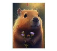 Puzzles pour Adolescents 38x26cm/1000pcs Puzzles Capybara Flower Puzzle pour Adultes Jeu De Réflexion Cadeau d'anniversaire Cadeaux Anti-Stress 38x26cm/1000pcs
