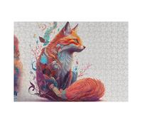 Puzzles pour Adolescents 38x26cm/1000pcs Puzzles Colorful Fox Illustration Jeux Amusants De Puzzle : Analyse Et Logique pour Anniversaire, Noël 38x26cm/1000pcs