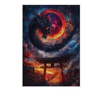 Puzzles pour Adolescents 38x26cm/1000pcs Puzzles Dragon and Torii Gate Puzzles pour Adolescents Jouets Anti-Stress Assemblage De Motifs Cadeaux De Réduction du Stress 38x26cm/1000pcs