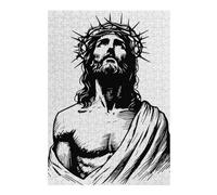 Puzzles pour Adolescents 38x26cm/1000pcs Puzzles Jesus Christ with Crown of Thorns Jeux Amusants De Puzzle Décoration Murale Cadeaux Et Anniversaires Uniques 38x26cm/1000pcs